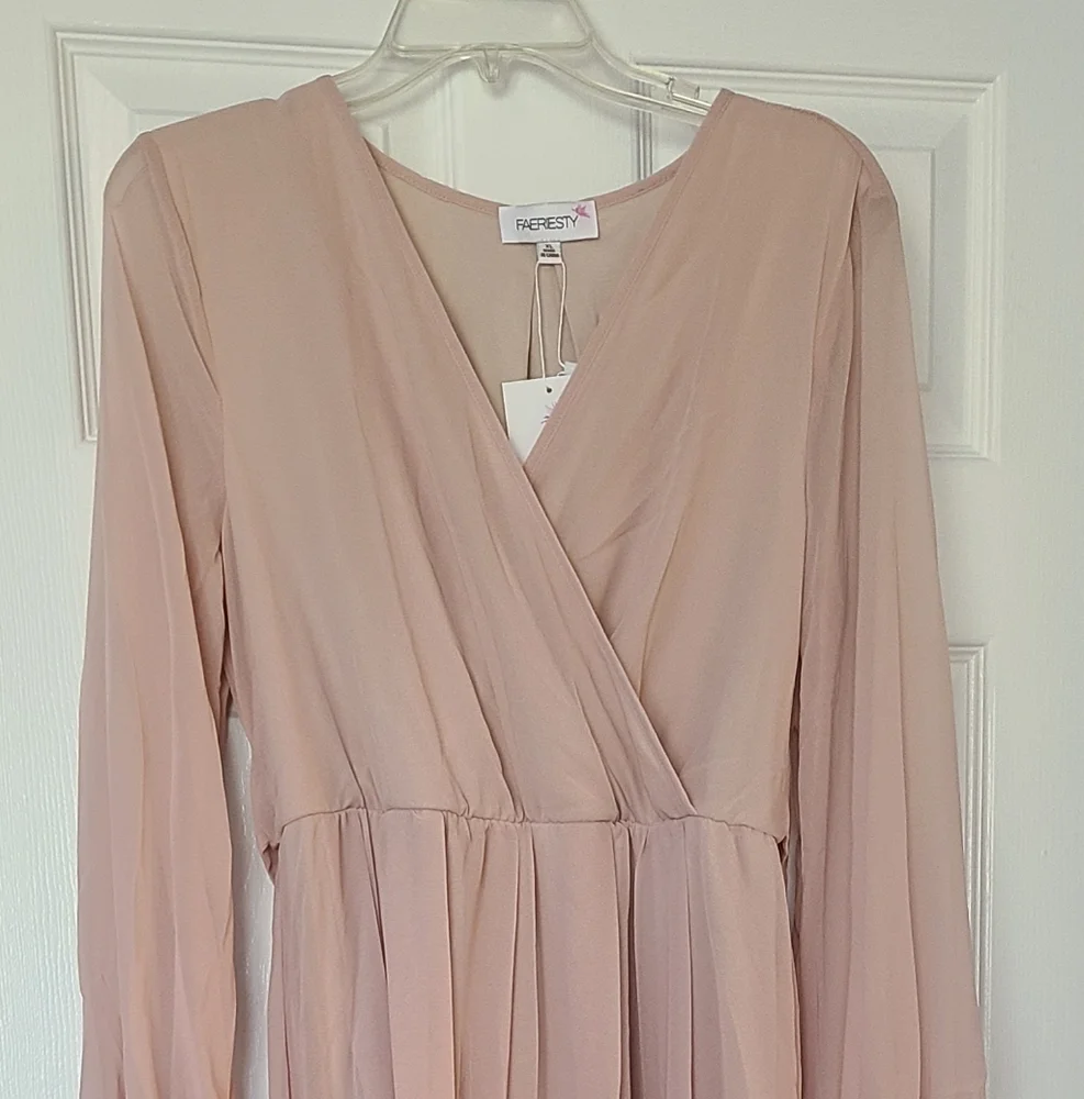 Natural chiffon maxi dress - Picture 2 of 4